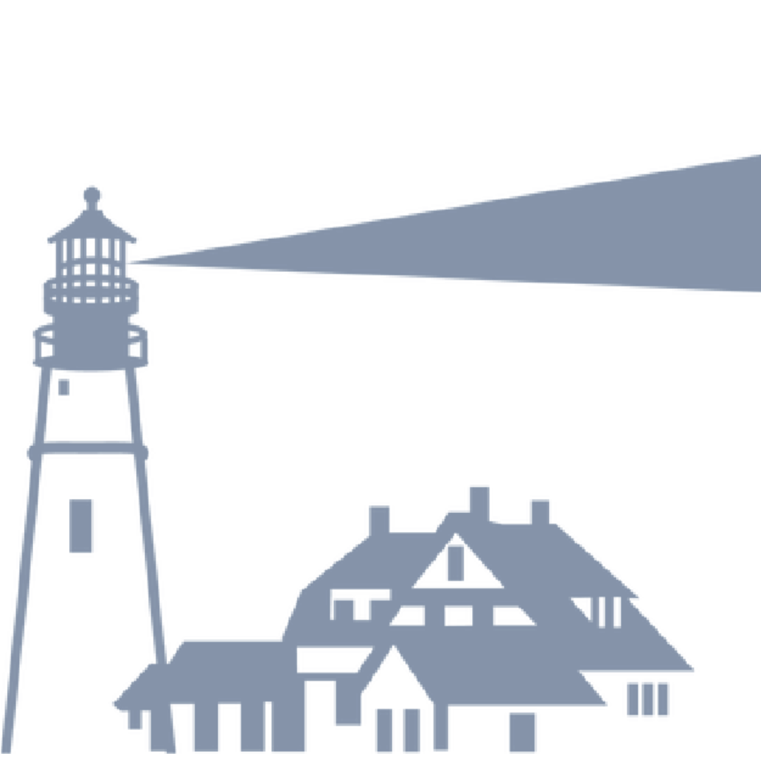 Coastal lighthouse and home illustration